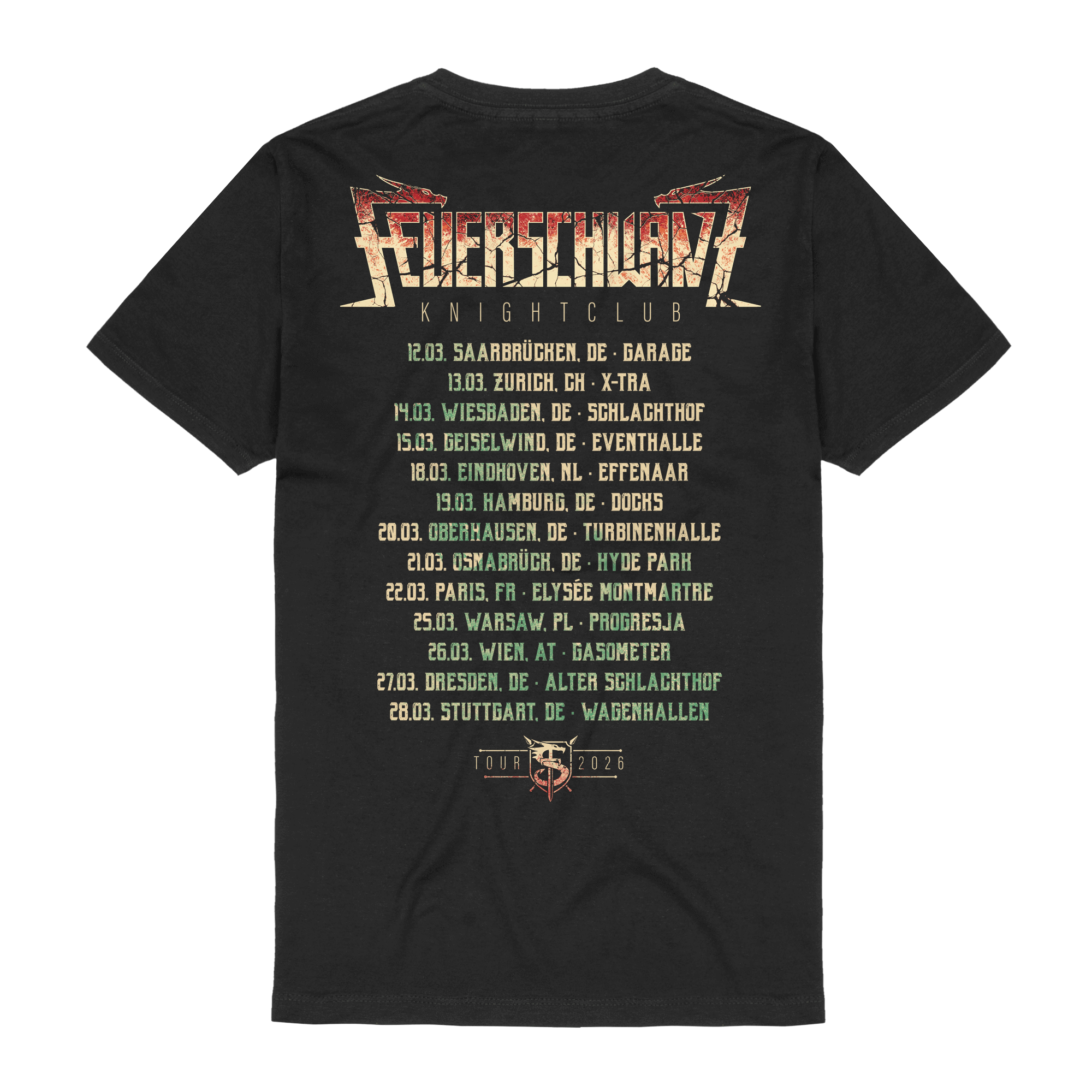 Feuerschwanz Knightclub Tour 2026 T-Shirts 435205
