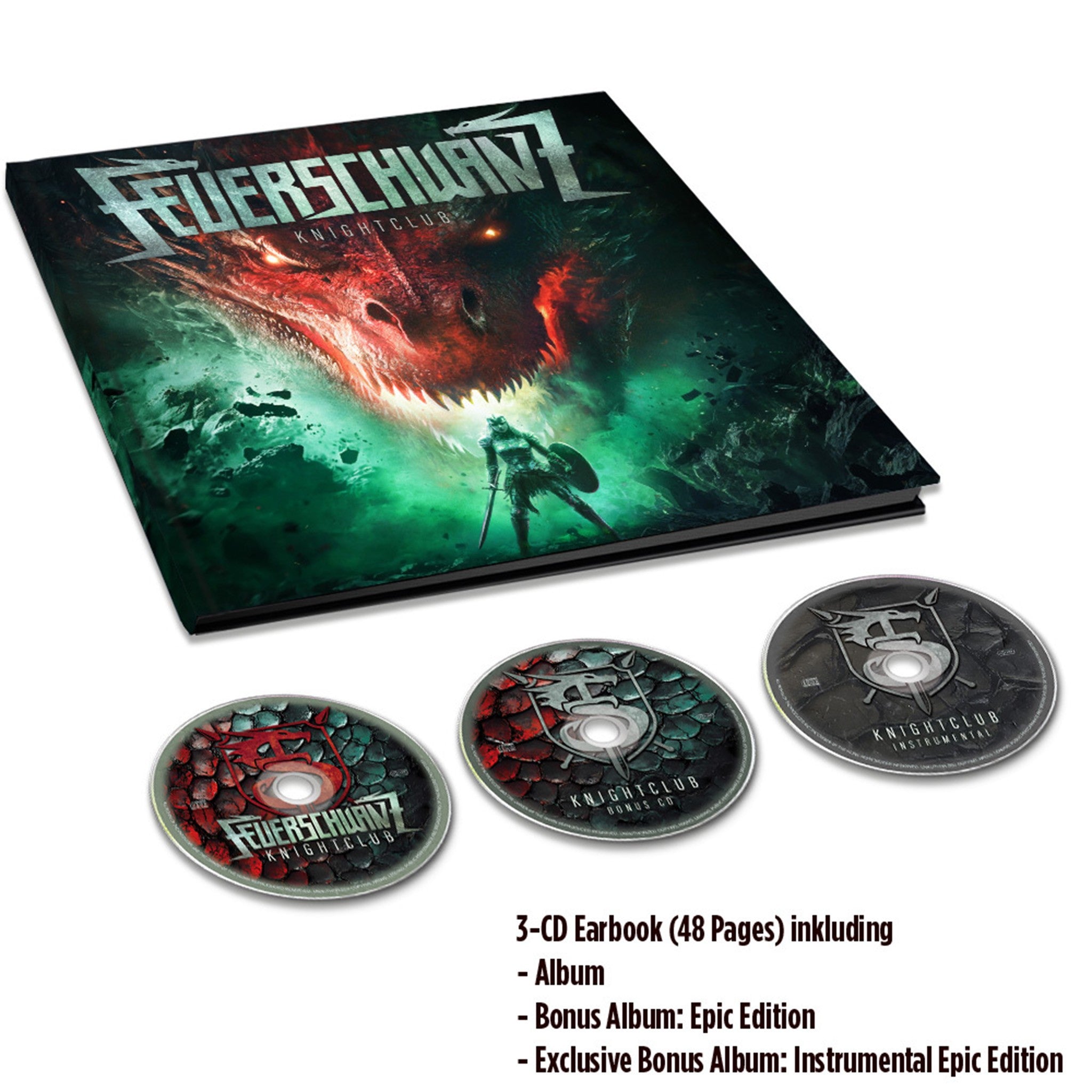 Feuerschwanz Knightclub 3-CD Earbook (CD, CD-BONUS, CD-INSTRUMENTAL), Booklet 48p 412653